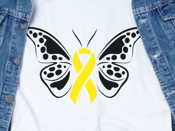 Butterfly bone cancer ribbon svg – cancer – awareness – shirt design png