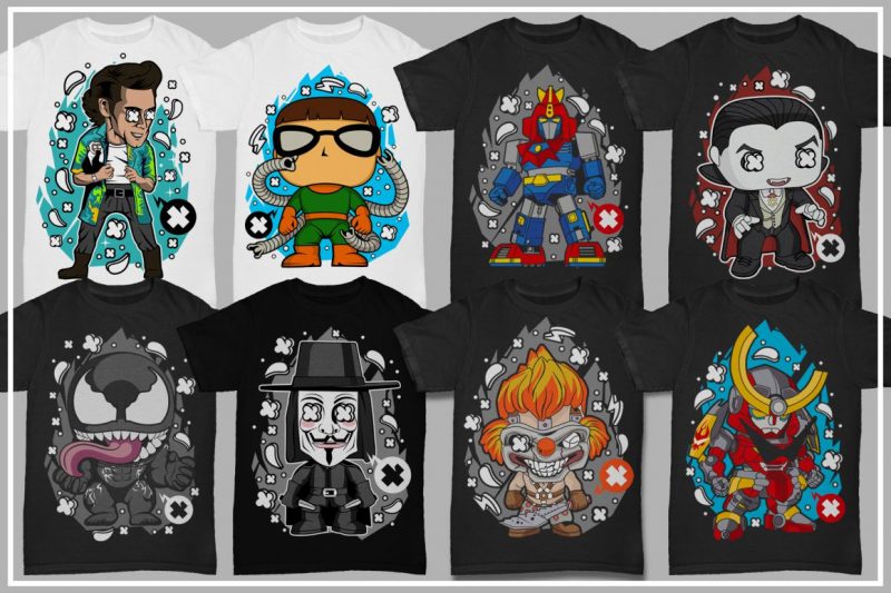 125 Cartoon Pop Culture #3 t-shirt design for sale