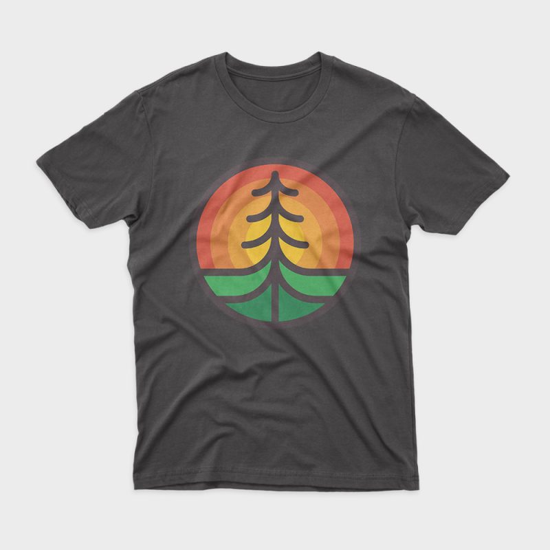 Tree and Sunset t shirt design to buy