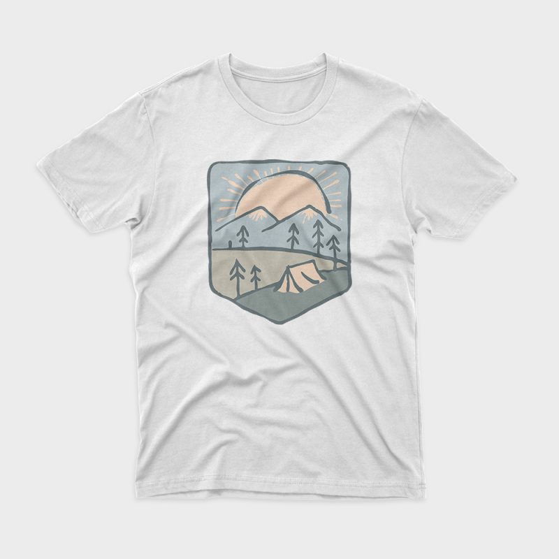 Camping t-shirt design for commercial use