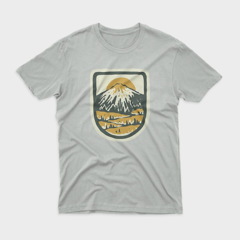 Mountain Hand Drawn t shirt design template