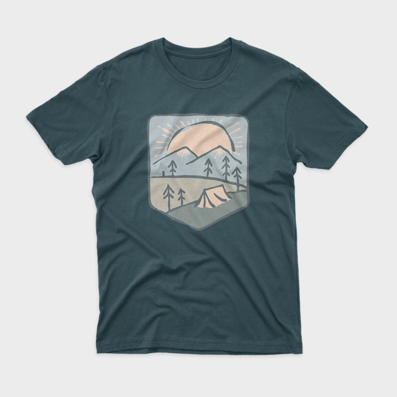 Camping t-shirt design for commercial use