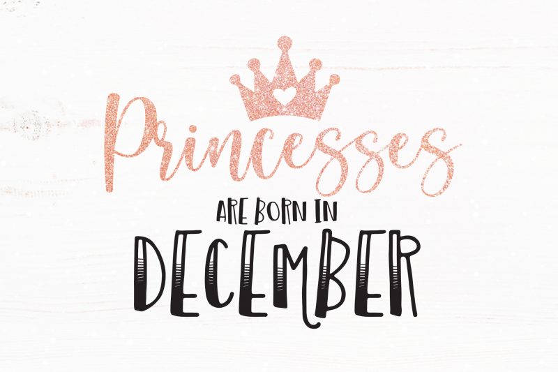 Princesses Are Born in December t shirt design for sale