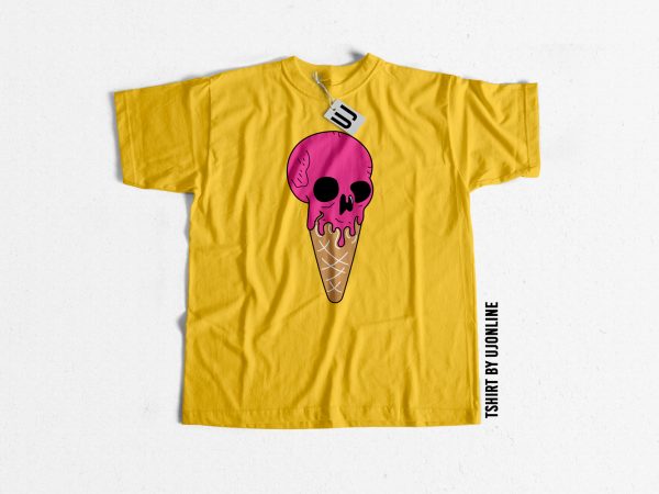 Skull cone t-shirt design for sale