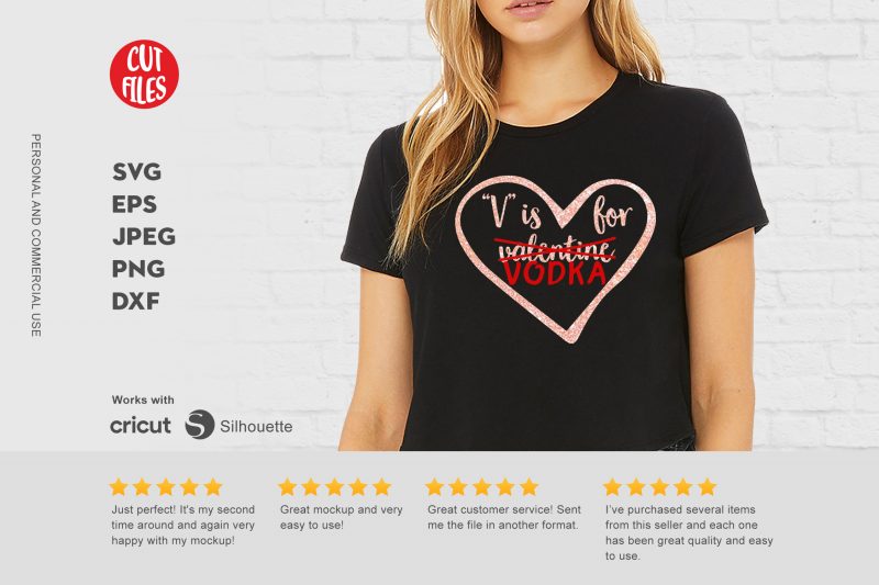 V is for Vodka not Valentine funny anti love T-Shirt