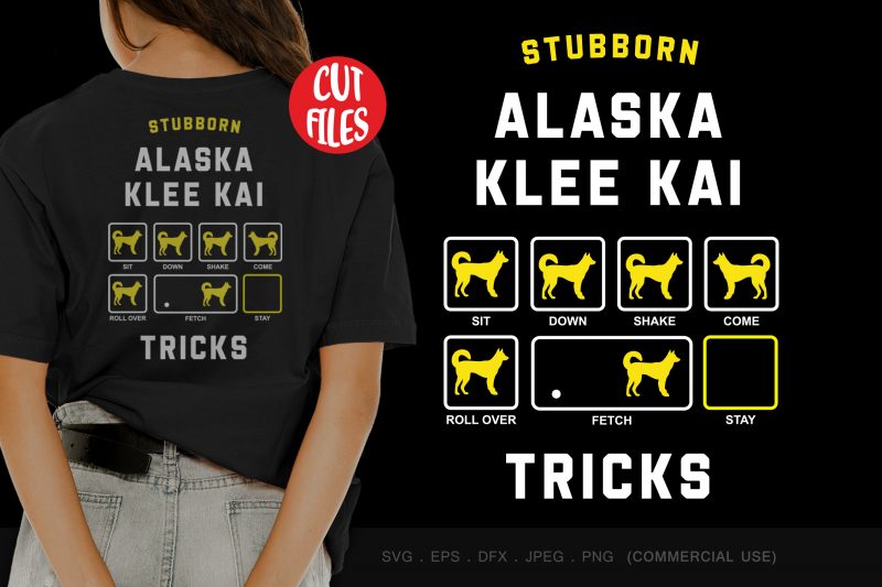 Stubborn alaska klee kai tricks t shirt design to buy