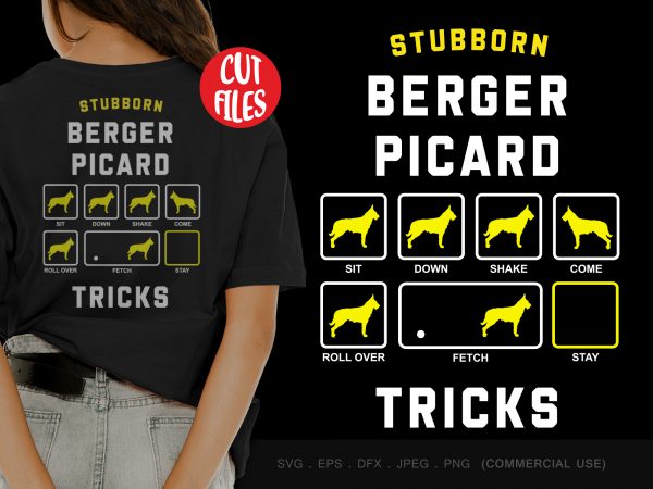 Stubborn berger picard tricks t shirt design for sale