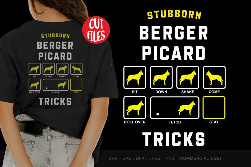 Stubborn berger picard tricks t shirt design for sale