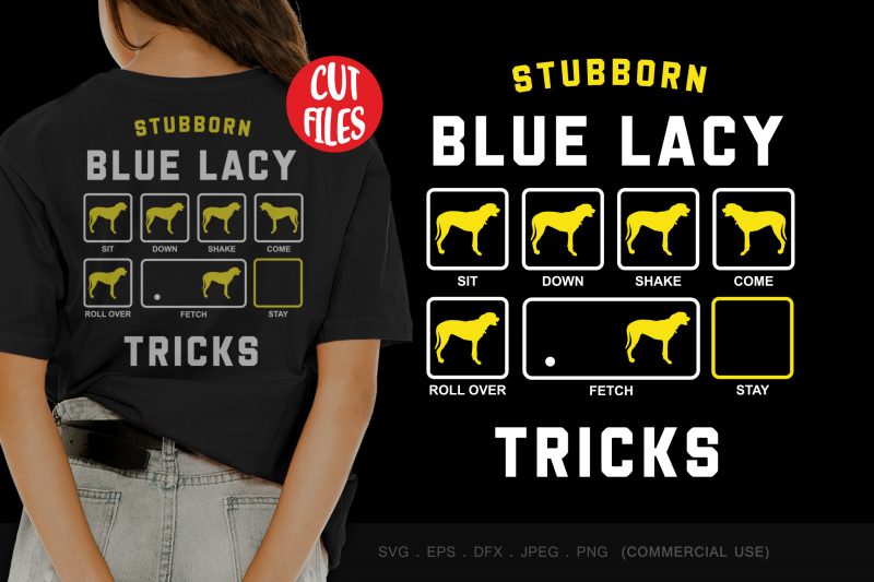 Stubborn blue lacy tricks buy t shirt design