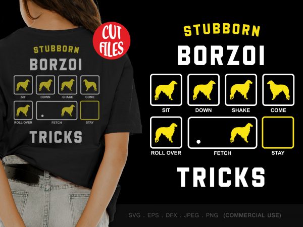 Stubborn borzoi tricks buy t shirt design artwork