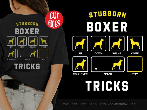 Stubborn boxer tricks shirt design png