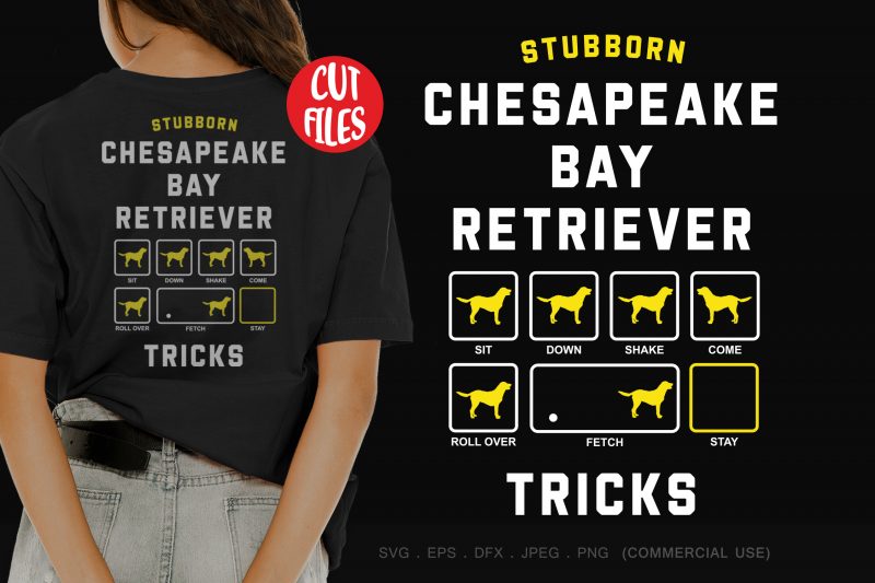 Stubborn chesapeake bay retriever tricks t-shirt design for sale