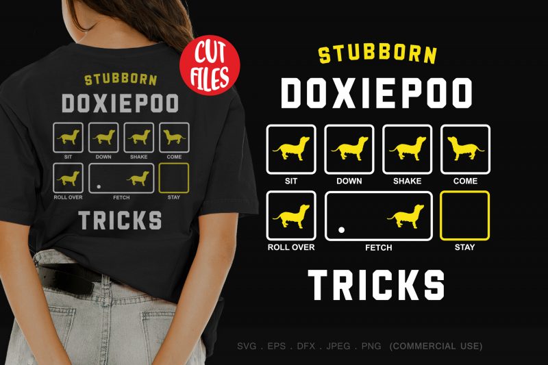 Stubborn doxiepoo tricks print ready t shirt design