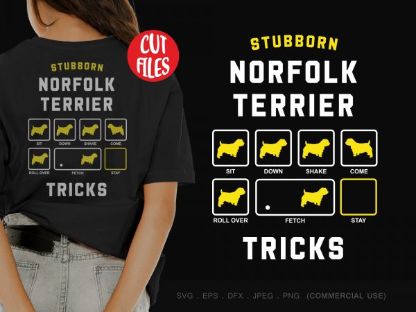 Stubborn norfolk terrier tricks t shirt design to buy