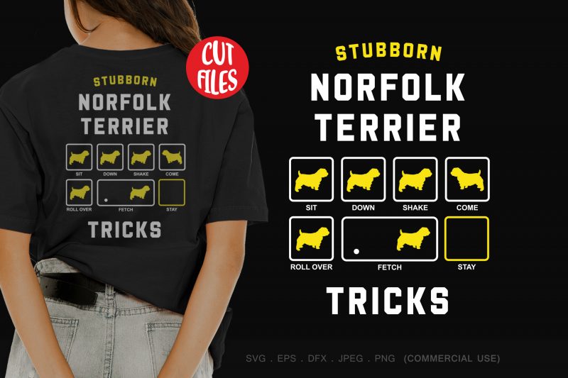 Stubborn norfolk terrier tricks t shirt design to buy