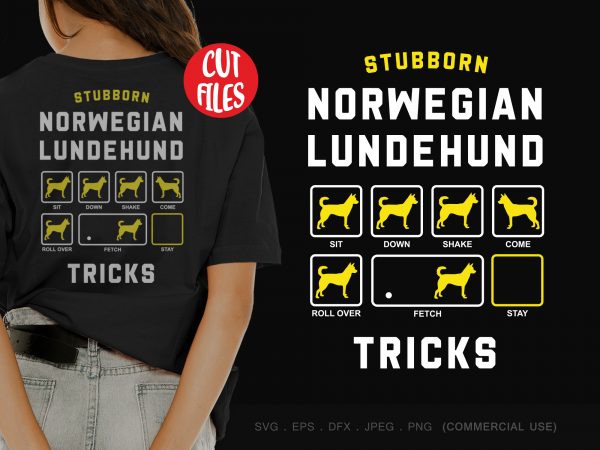 Stubborn norwegian lundehund tricks shirt design png