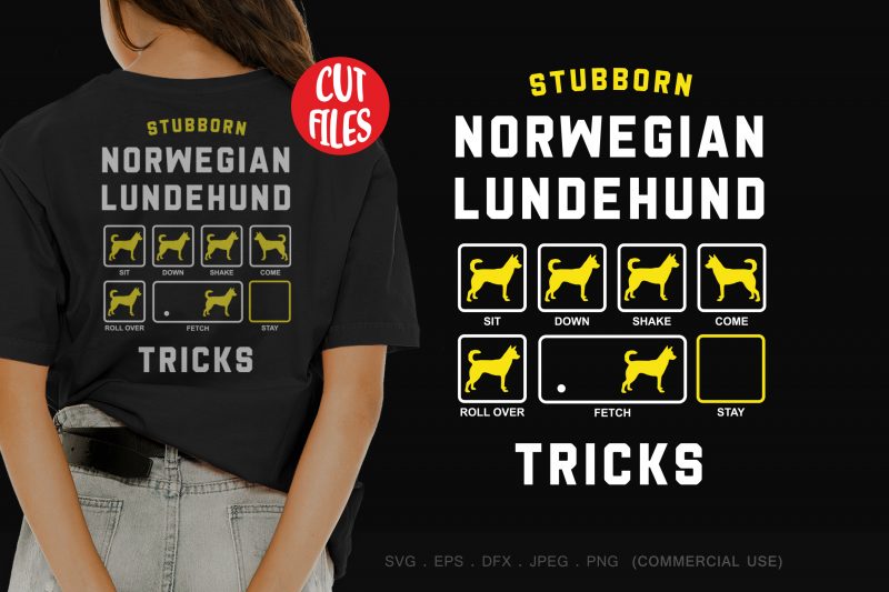 Stubborn norwegian lundehund tricks shirt design png