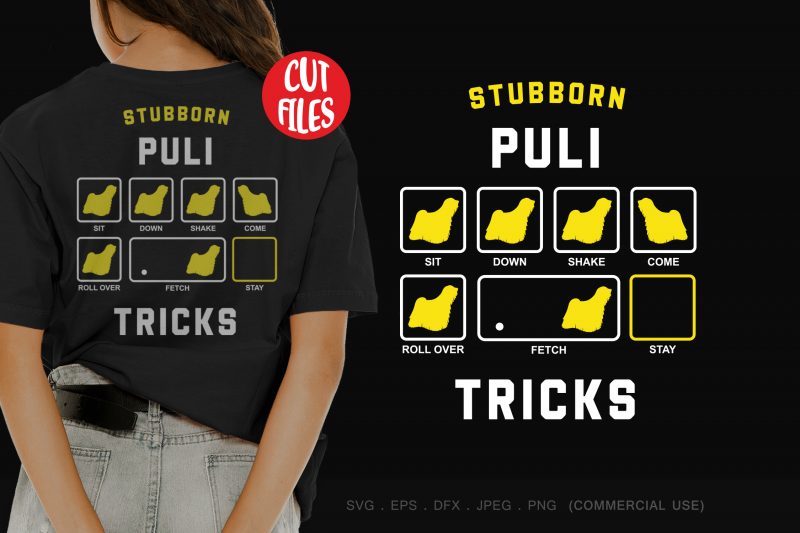 Stubborn puli tricks design for t shirt t shirt designs for sale