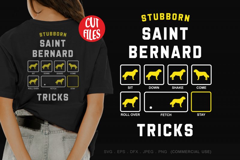 Stubborn saint bernard tricks shirt design png