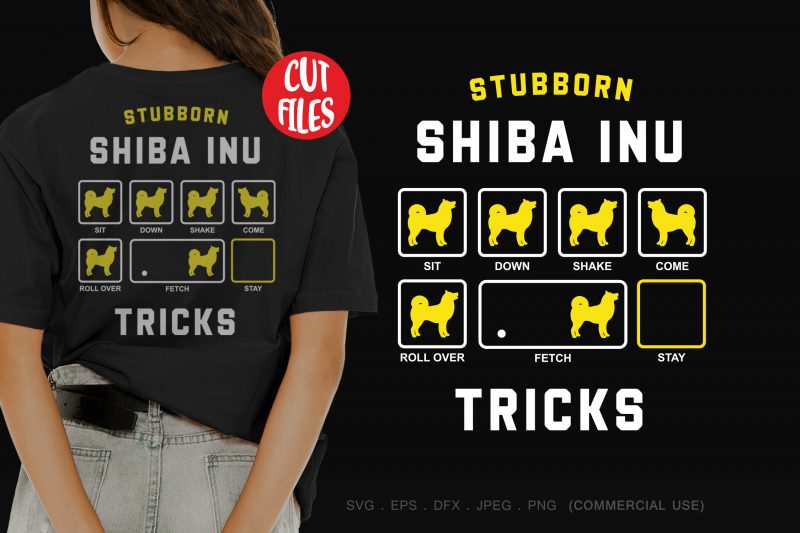 Stubborn shiba inu tricks buy t shirt design artwork