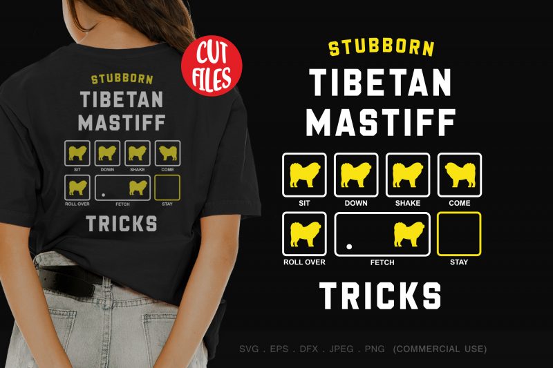 Stubborn tibetan mastiff tricks design for t shirt t shirt designs for sale