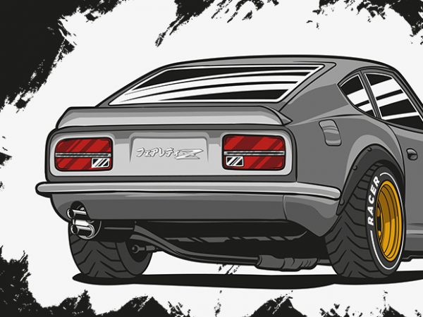 The z-car is fairlady z graphic t-shirt design