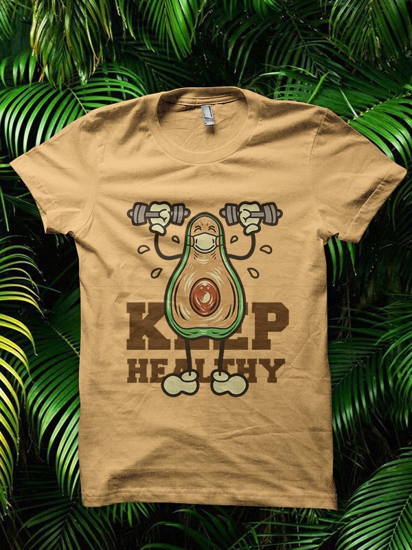 keep healthy avocado tshirt design