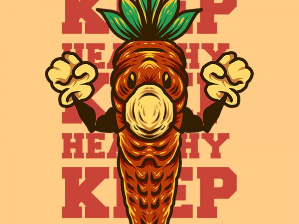 Keep healthy carrot tshirt design