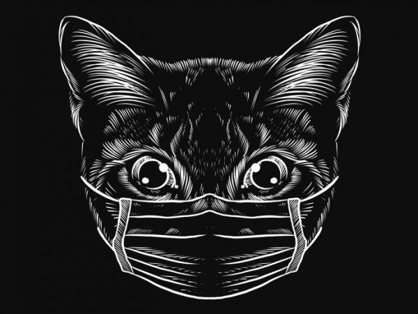 Kittern cat mask, nurse, stop spread corona virus shirt design png buy t shirt design