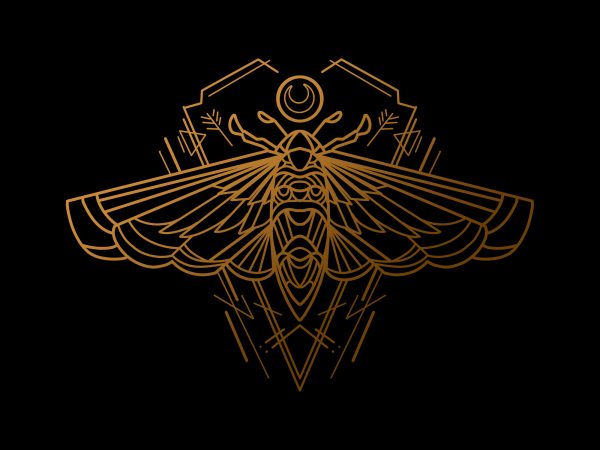 Golden moth tshirt design