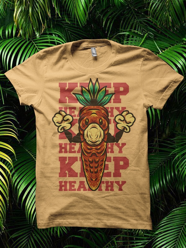 keep healthy carrot tshirt design