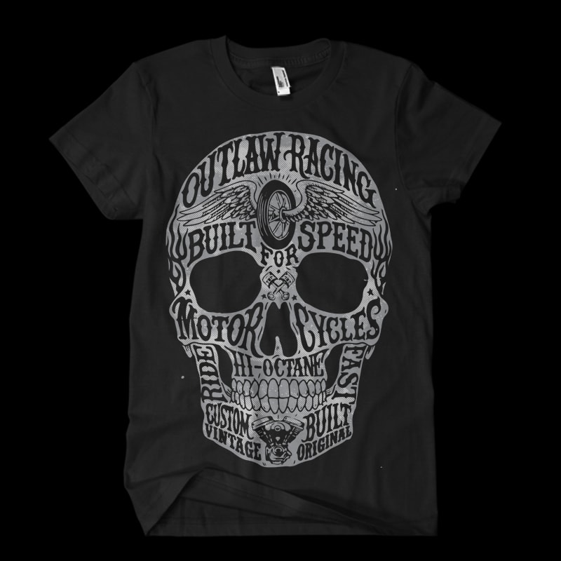 outlow speed skull buy t shirt design for commercial use - Buy t-shirt ...