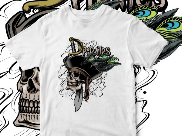 pirates skull ready made tshirt design - Buy t-shirt designs