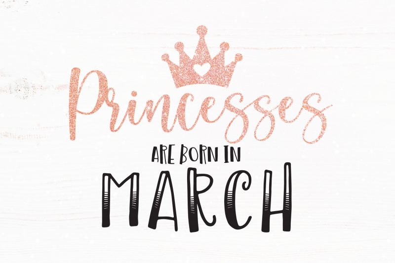 Princesses Are Born in March t shirt design for sale