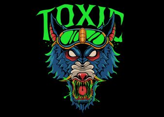 Toxic wolf ready made tshirt design