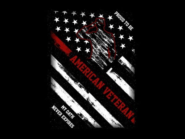 Proud to be american veteran t-shirt design for commercial use