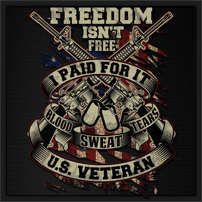 FREEDOM ISN'T FREE I PAID FOR IT 2 t-shirt design png - Buy t-shirt designs