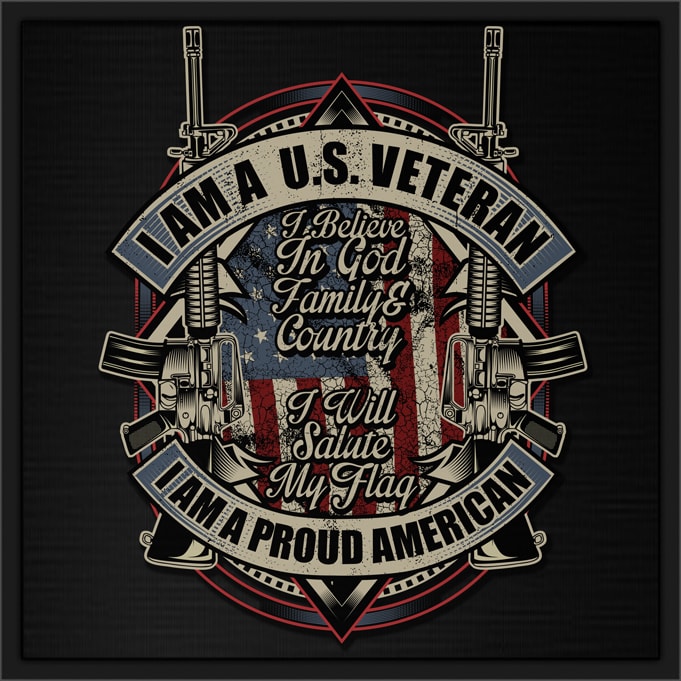 I AM A U.S. VETERAN I AM A PROUD AMERICAN t-shirt design for commercial ...