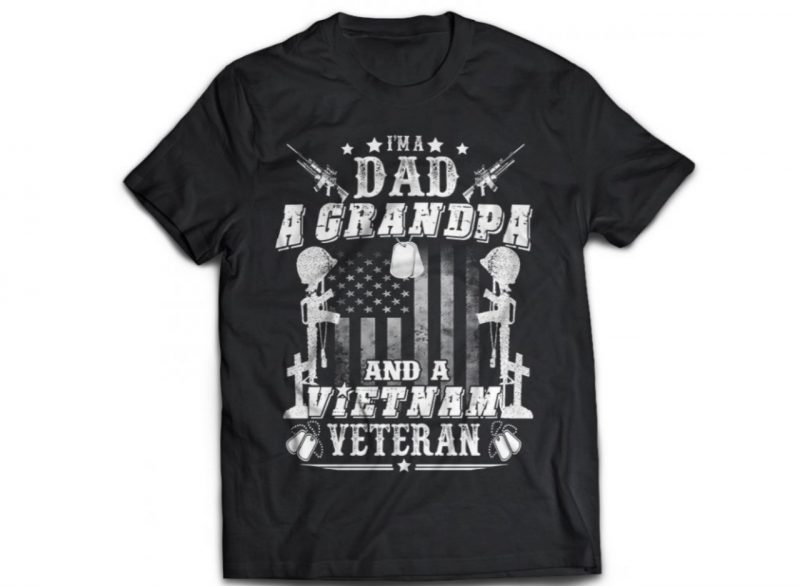 [NO 3] Skull Veteran Army And Military Tshirt Design PSD File Editable Text Layer