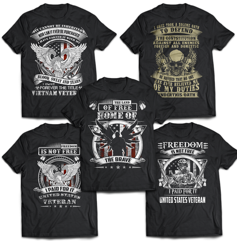 148 tshirt designs bundle Veteran, Army, Military, skull, Nurse, Corona ...