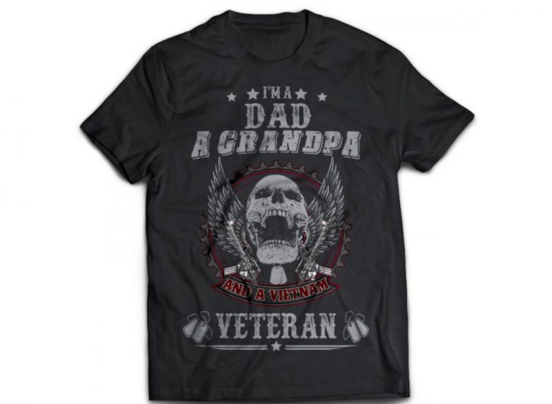 NO 4 Skull Veteran Army And Military Dad grandpa Tshirt ...