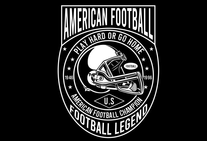 T shirt design play hard with american football Vector Image