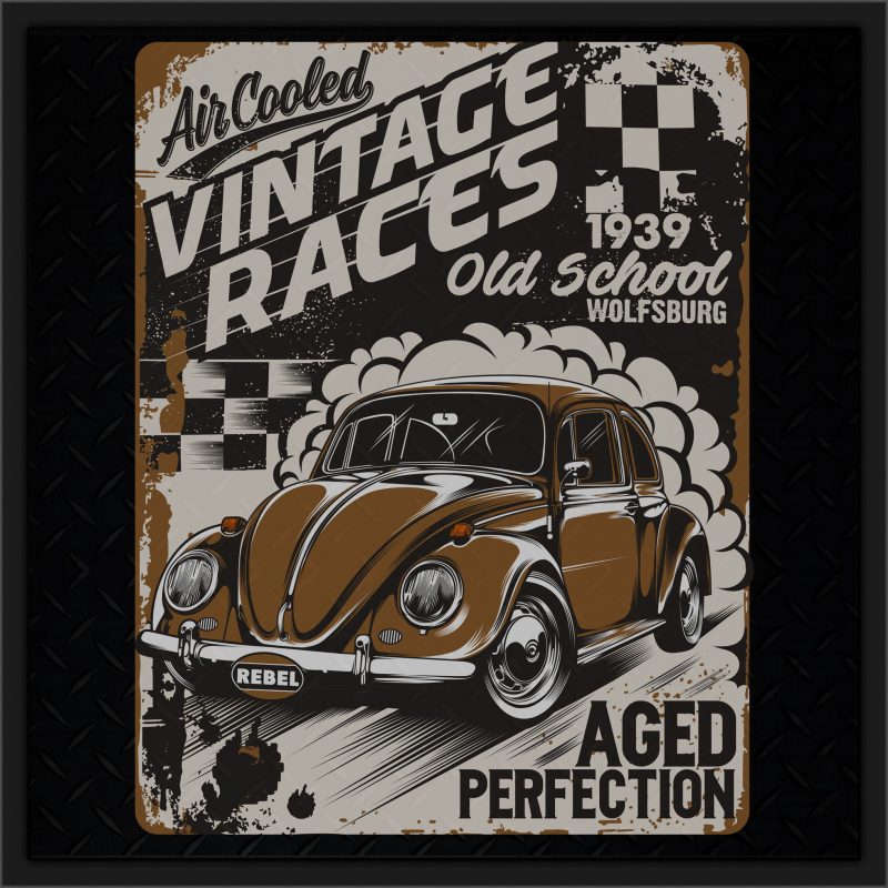 VINTAGE RACE 2 print ready t shirt design