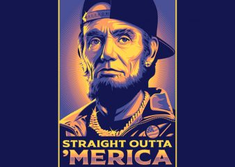 STRAIGHT OUTTA AMERICA buy t shirt design for commercial use