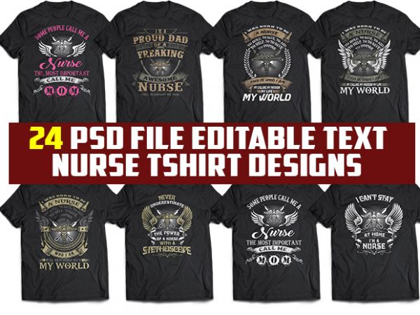 24 tshirt designs bundle nurse update resolution 4.500×5.400 pixels