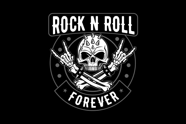 ROCK AND ROLL SKULL buy t shirt design artwork - Buy t-shirt designs