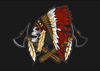 SKULL INDIAN NATIVE t-shirt design