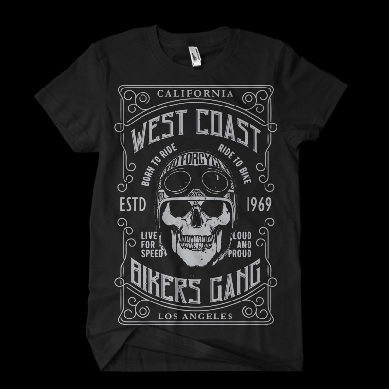 bikers gang t shirt design template - Buy t-shirt designs