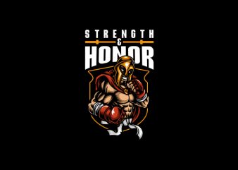 Spartan Strength Honor Vector T shirt Design