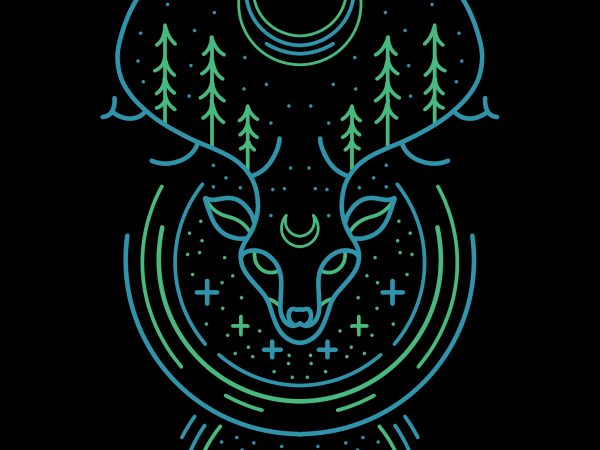 Mythical night deer buy t shirt design artwork